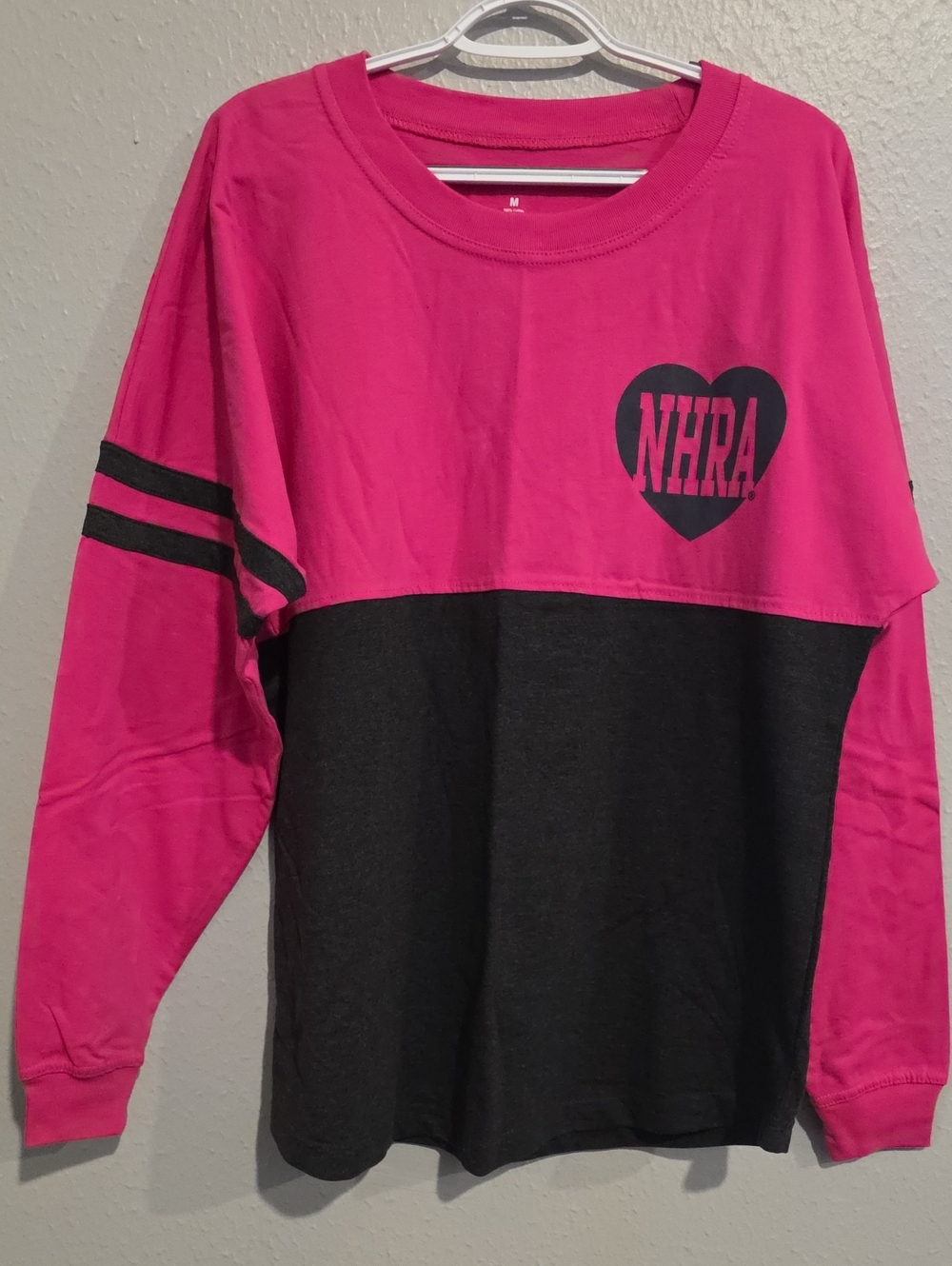 boxercraft Hot Pink & Black Long Sleeve Colorblock Top